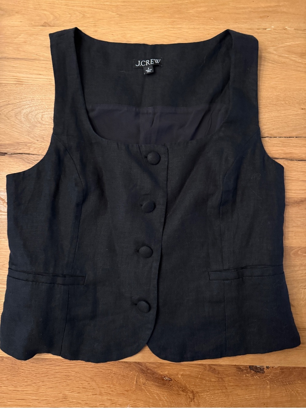 J Crew linen fitted vest size 8